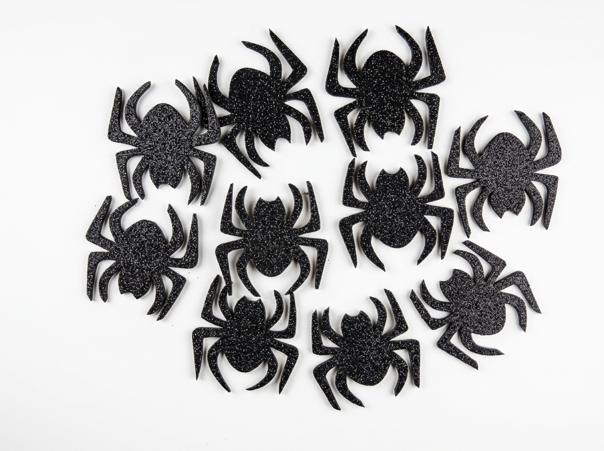 Arañas Figuras Eva adornos apliques Halloween creadas en foamy Escarchado