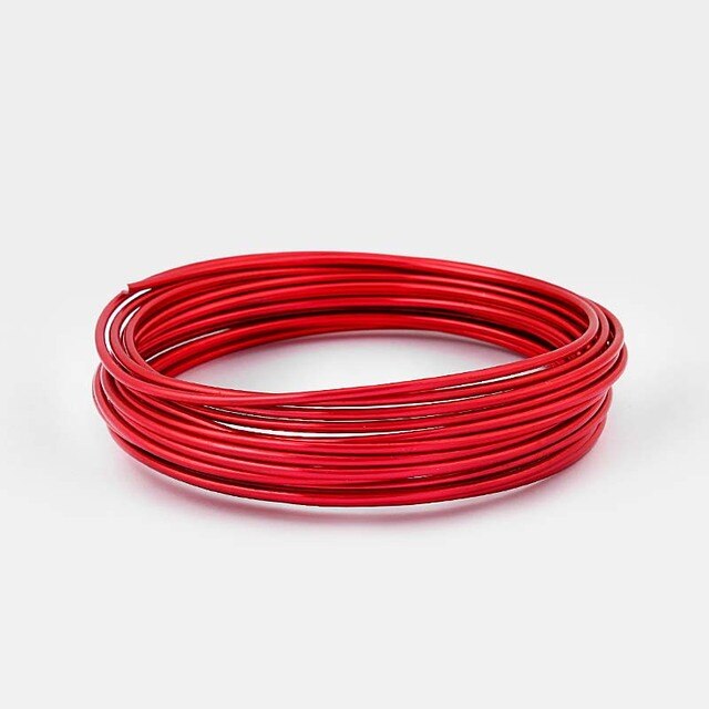 Alambre en Alumino Maleable Rojo 2mm para bisutería 10mts