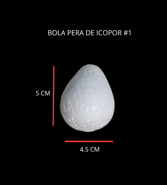 Bola pera en icopor para manualidades