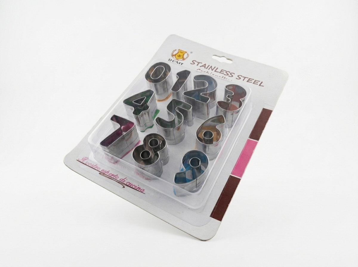 Set Cortador en Acero inoxidable Números de 2.5 cm para galletas