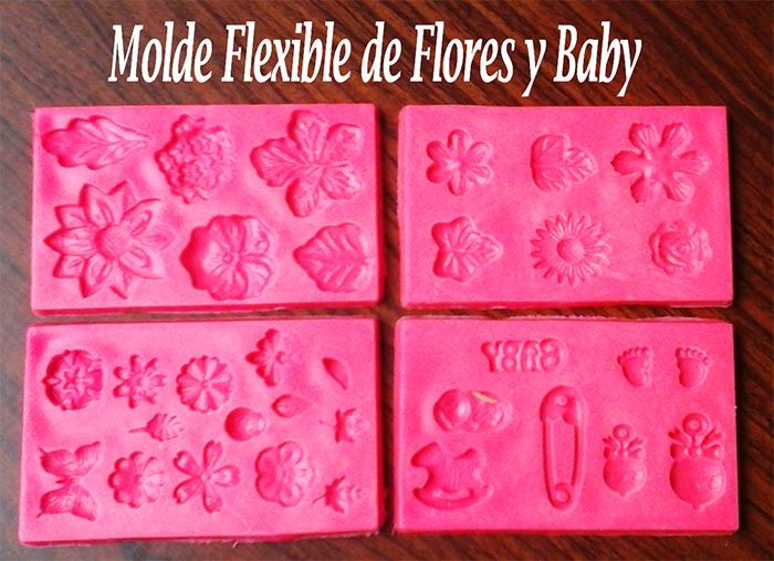 Molde para fondant apliques de baby shower  molde siliconado