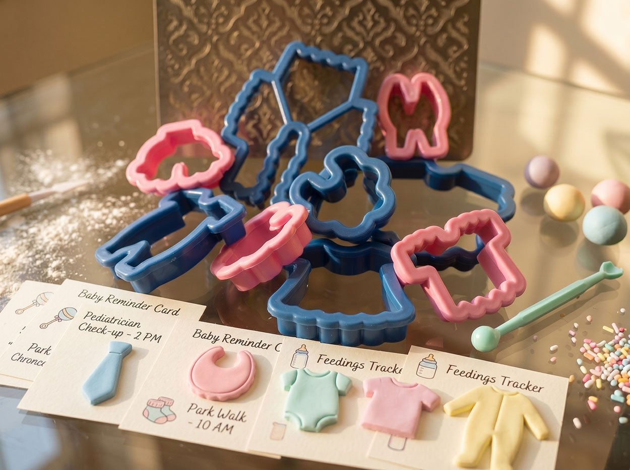 Pack Cortadores De prendas de vestir para recuerdos babyshower con fondant 