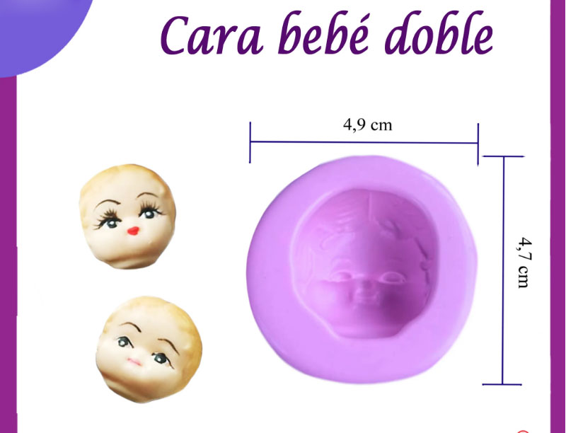Molde en silicona caras bebe angel para Pastas flexibles cara mini
