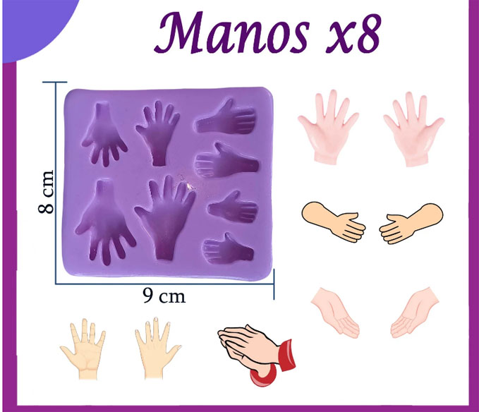 Molde silicona manos de muñecas para pasta fria