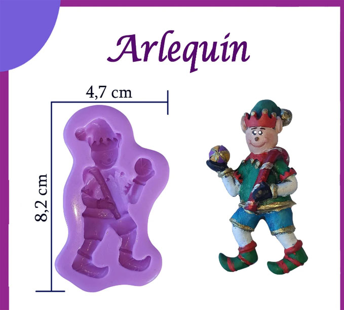 Molde Silicona arlequin  para navidad 