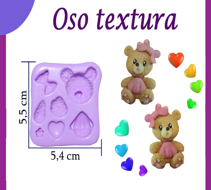 Molde Silicona oso Textura profundidad Oso piñas para navidad 