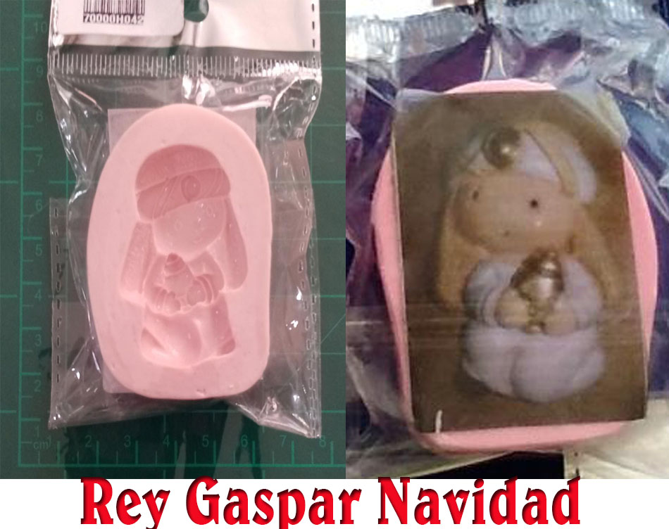 Molde en Silicona Rey Gaspar reyes magos para decorar Pesebre