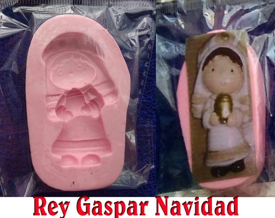 Molde Silicona Rey Melchor 5cm reyes magos decora pesebres 1pz