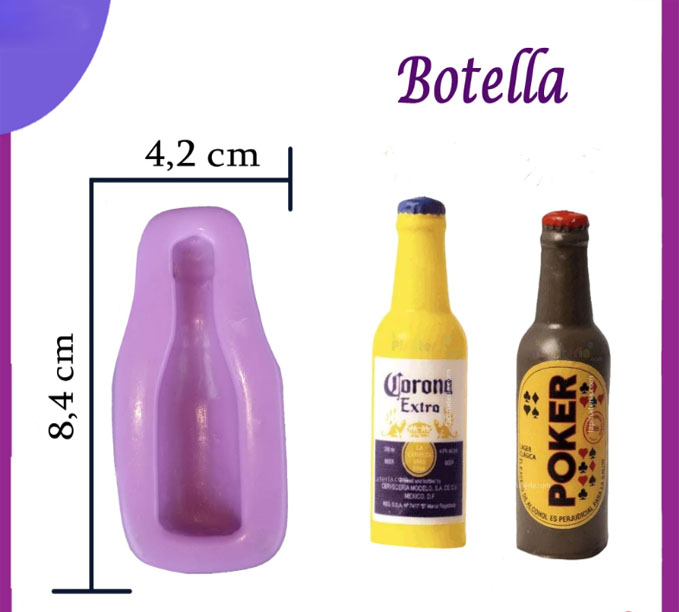 Molde en silicona botella de vidrio