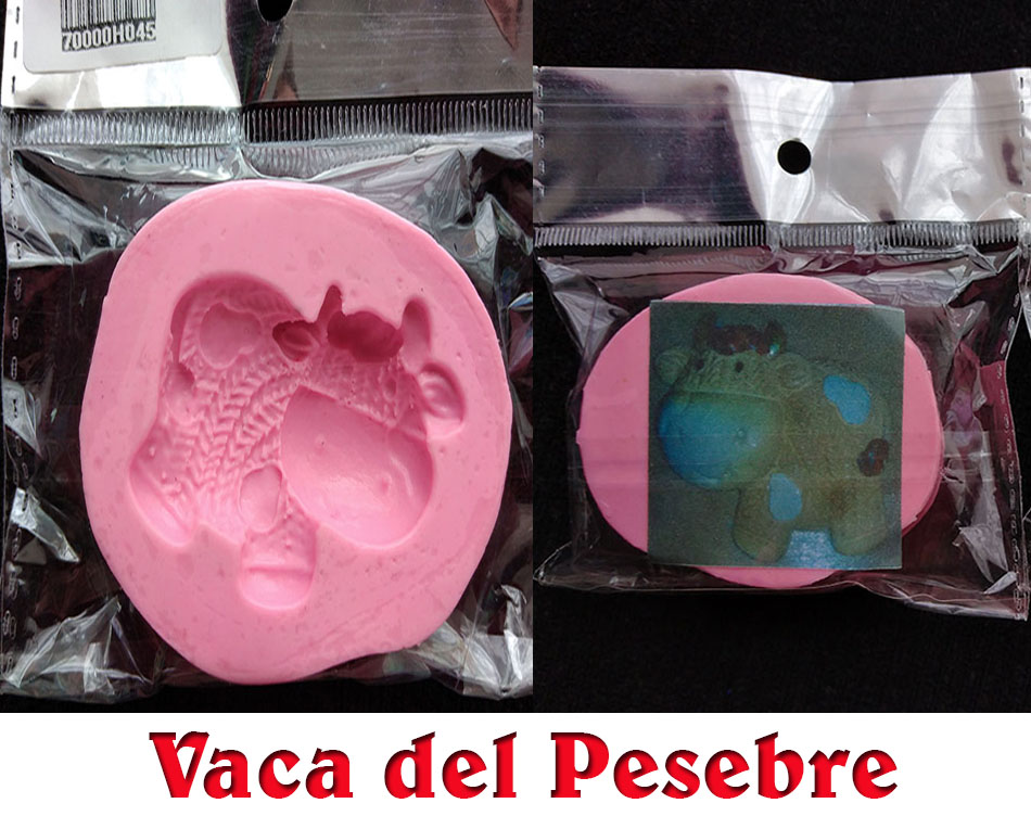 Molde en silicona vaca pesebre 4.5cm crear navidad con pasta fría