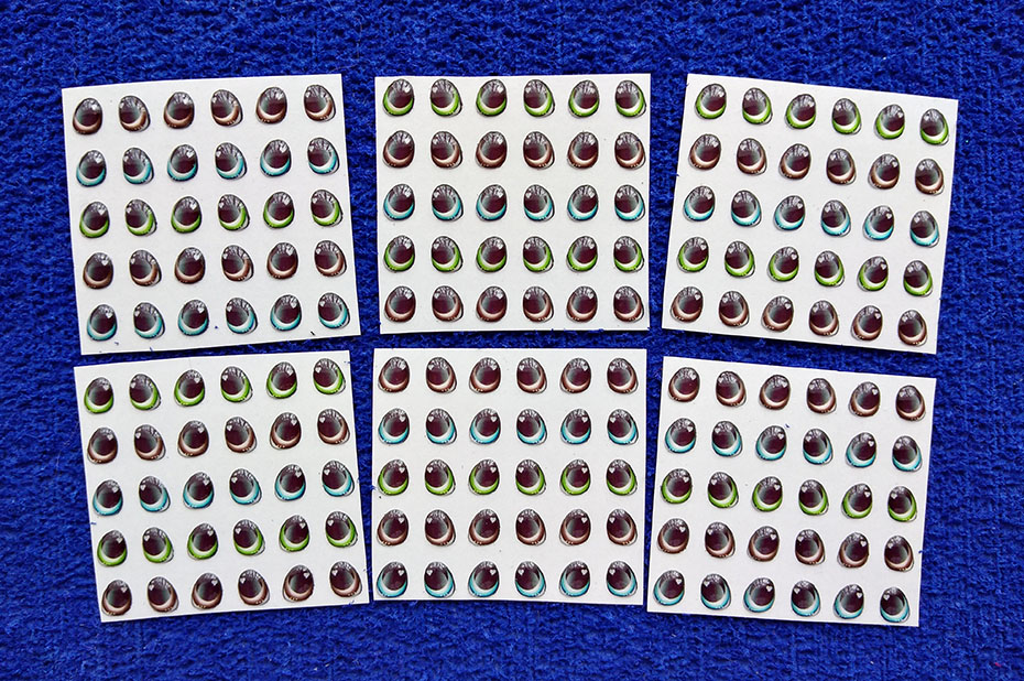 Ojos 3d  Adhesivos Resinados 3d Despegables Sticker Para Muñecos