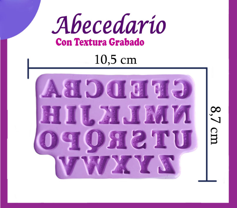 Molde silicon abecerario 1.5CM letras chocolate fondant