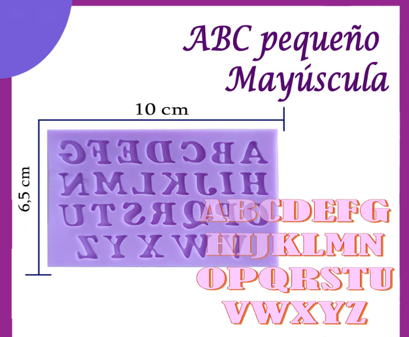Molde siliconado Mayúscula del Alfabeto Abecedario para Decorar Tortas Pasta Fria Porcelanicron Resina Epoxica Llaveros Recordatorios Frases Textos Letras miniatura