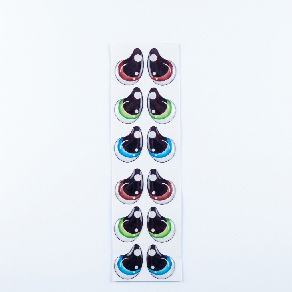 adorno sticker ojos adhesivos para muñecos en tela navidad