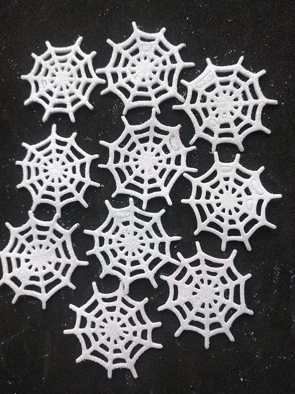 telarañas Halloween en foamy Plano y Escarchado para Decorar Proyectos en goma eva y manualidades porcelanicron tarjetas fofuchas 