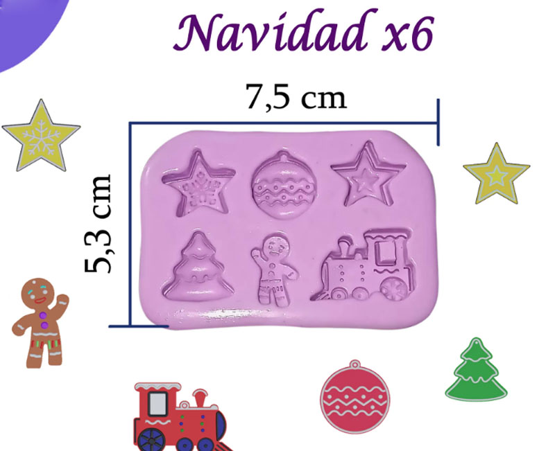 Molde silicona apliques guantes navidad
