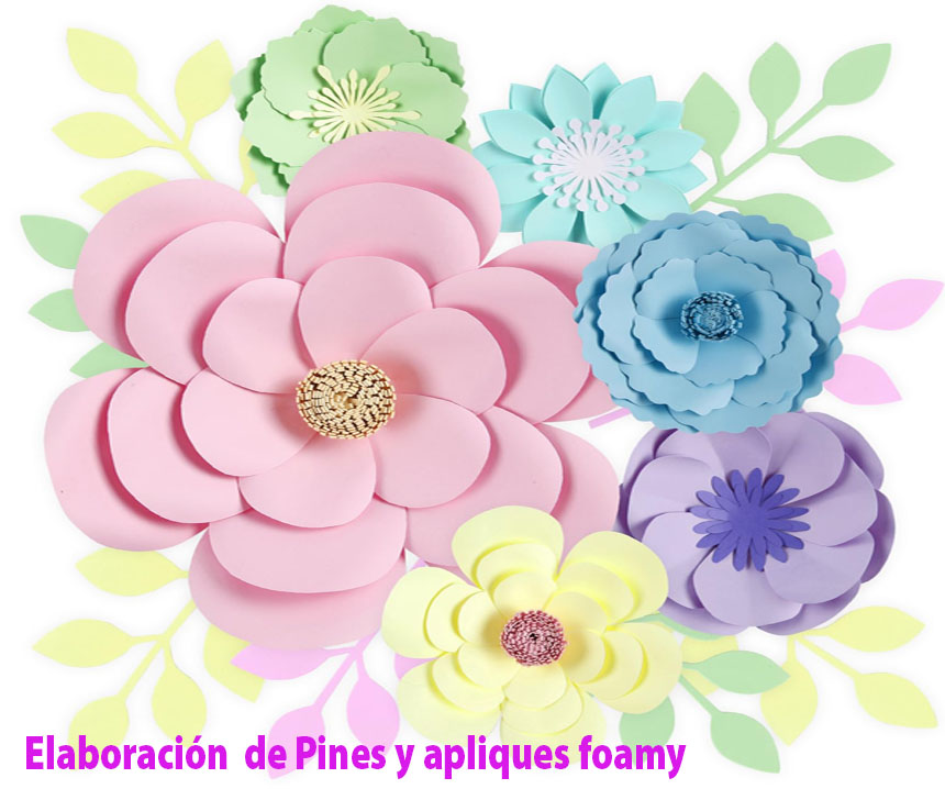 crea apliques foamy flores pines eva
