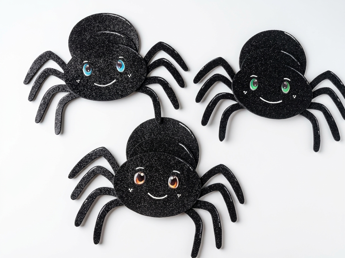 Figuras Eva adornos arañas apliques Halloween en foamy 