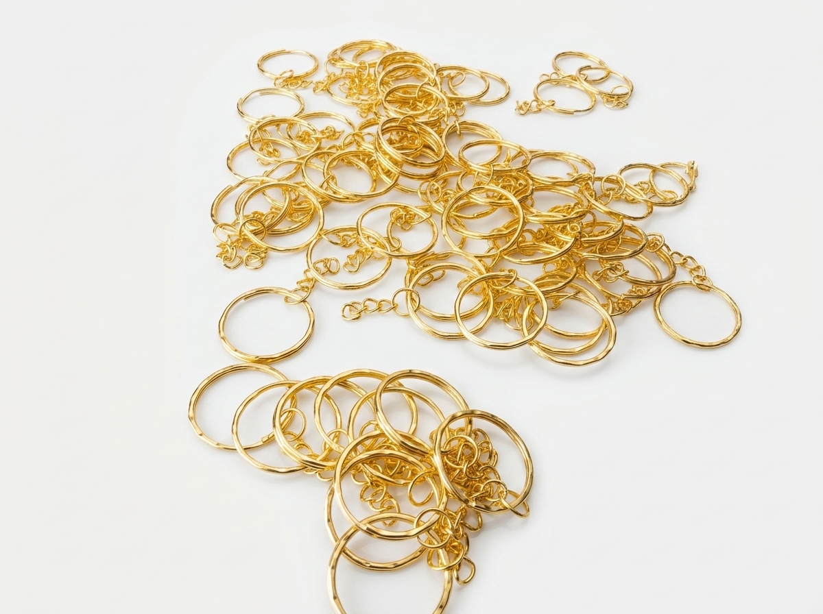 100 Argollas doradas martilaldas para llaveros