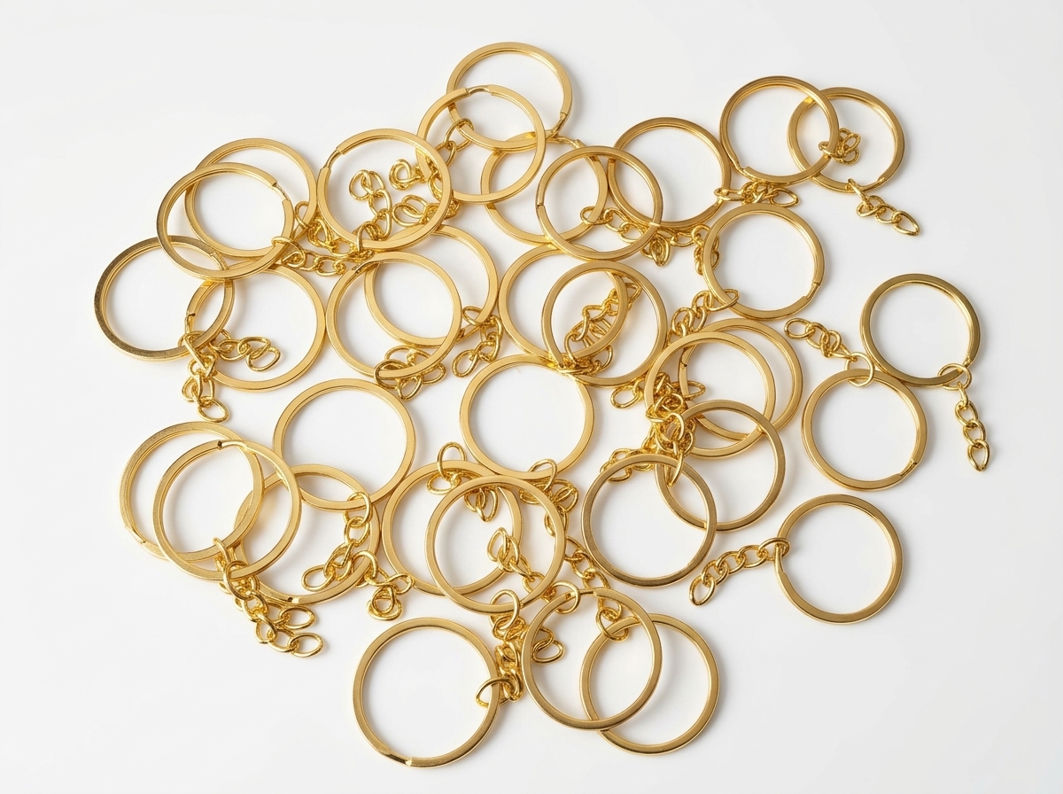 Argollas con cadena dorados para llaveros