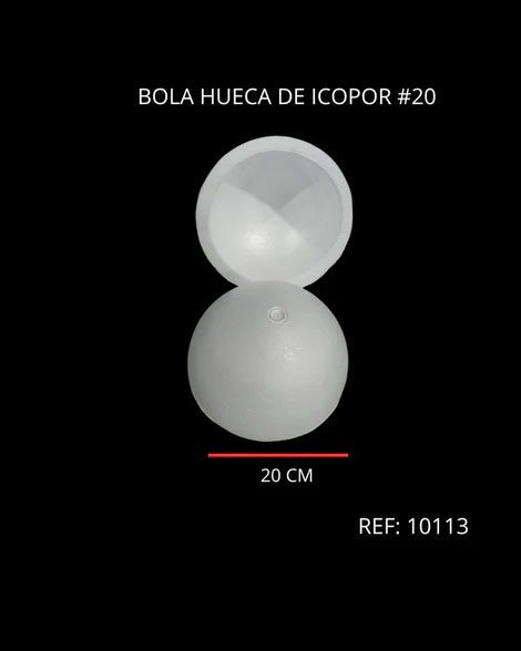 Bola de icopor hueca diámetro de 20cm