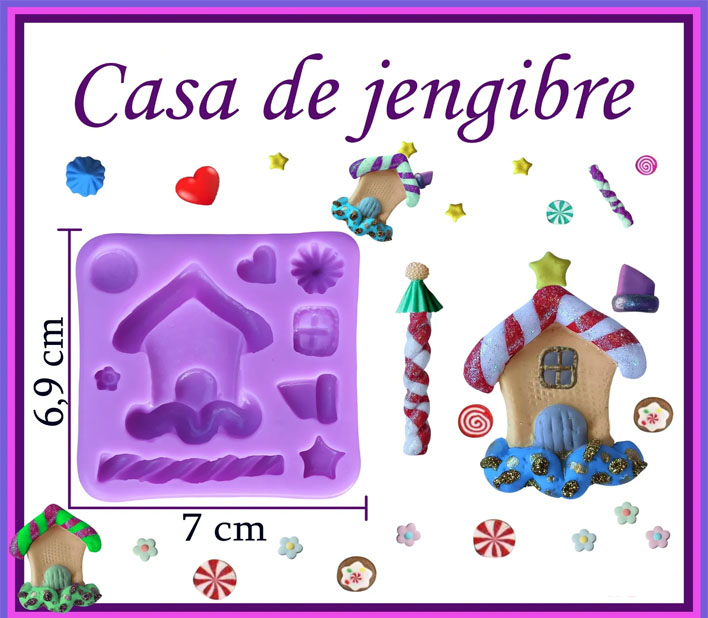 molde silicona csa de jengibre dulces en pasta fria