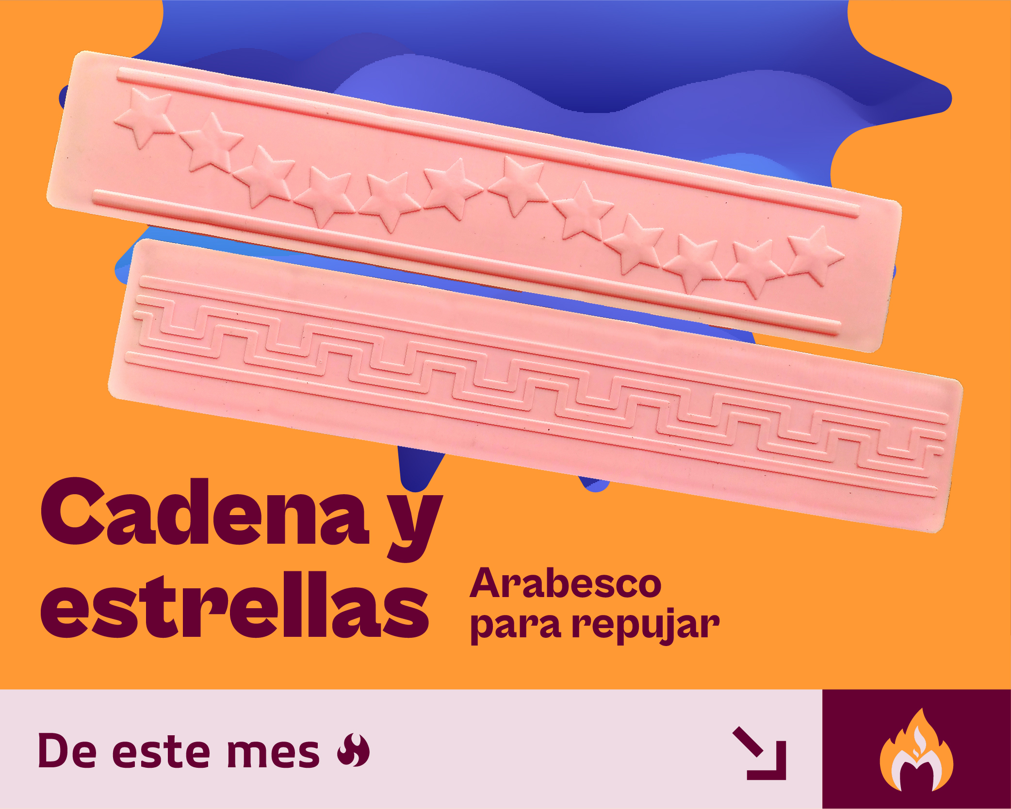Plantilla plasticas cadena y estrellas Arabesco 