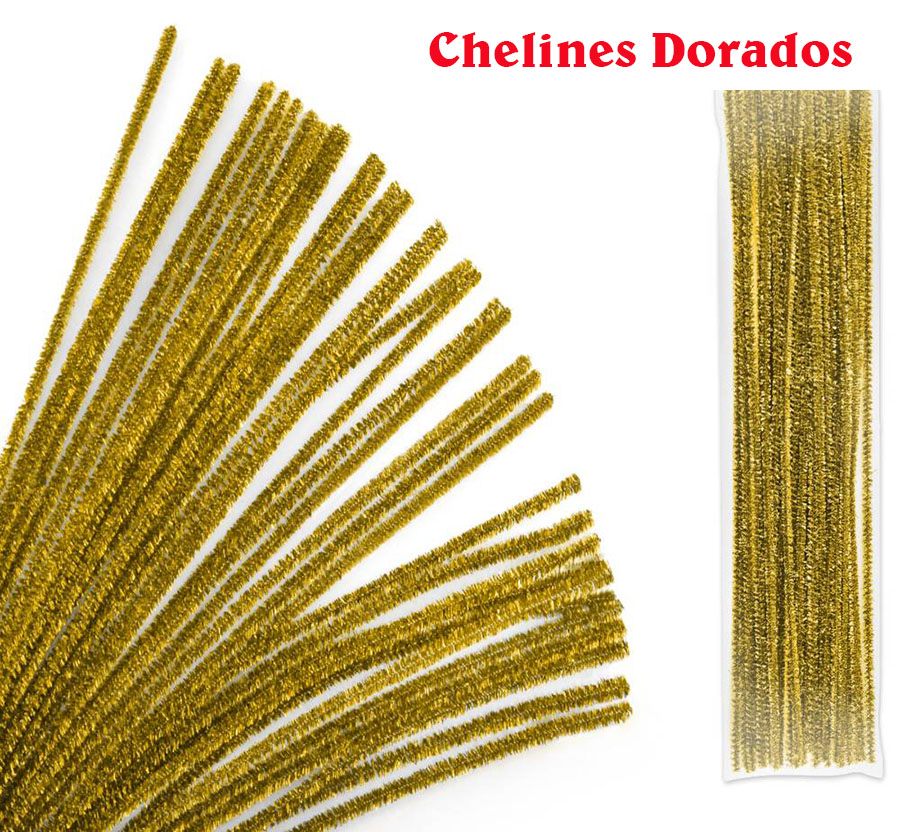 Chelines Dorado para muñecos Decoración Navidad Adorno Limpia Pi