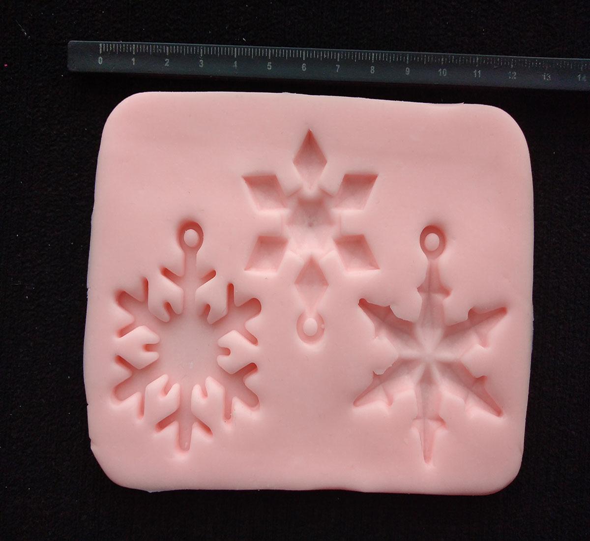 Molde Silicona Copo de nieve x3 para manualidades navidad