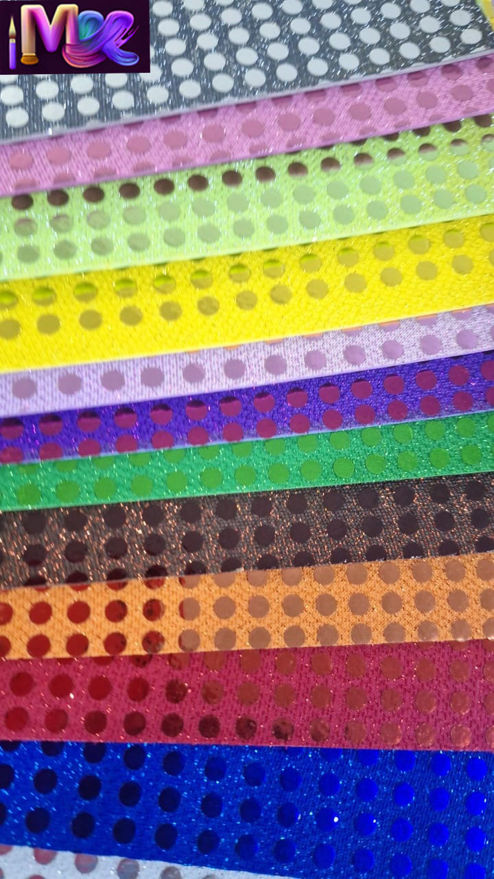Foamy tipo tela Texturizado con Lentejuelas metálicas de colores