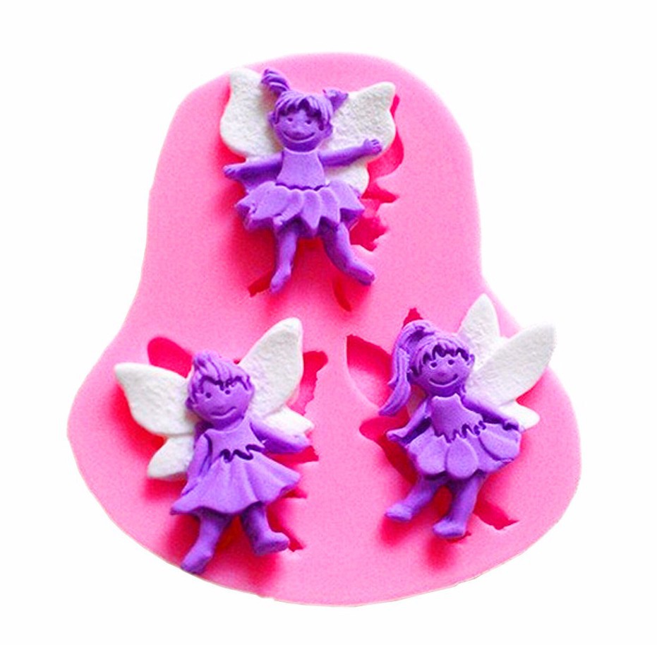 Molde en silicona hadas para decorar fondant y artesanías