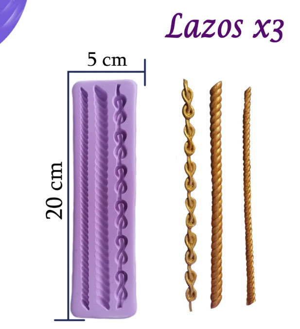 Molde silicona para decorar masillas flexibles lazos 