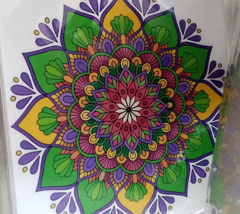 Mandala Lámina Adhesiva de 16cm sticker para manualidades