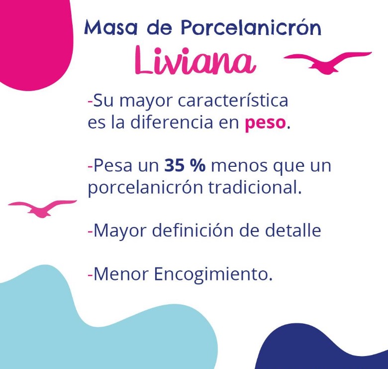 Masa de porcelanicron liviana 