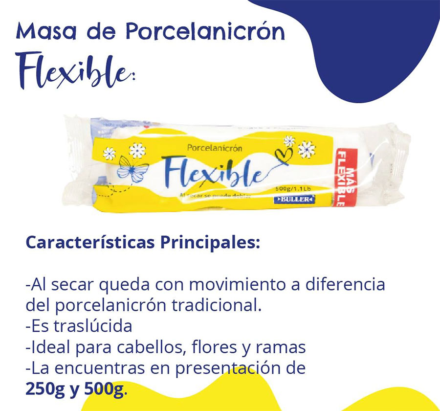 Masa Flexible Porcelanicrón blanco por 500 gramos para manualidades
