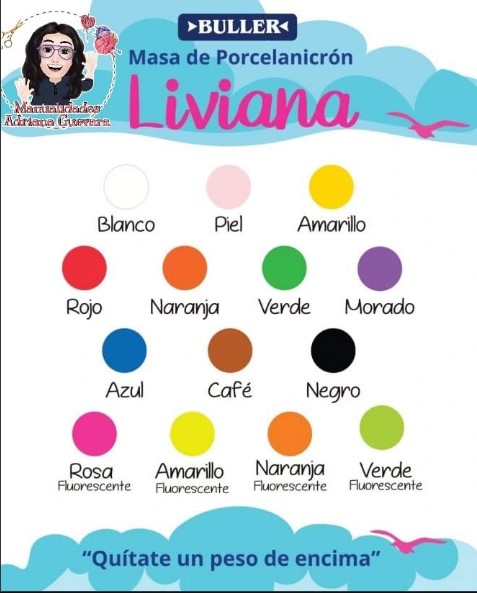 masa de porcelanicron liviana colores pasteles