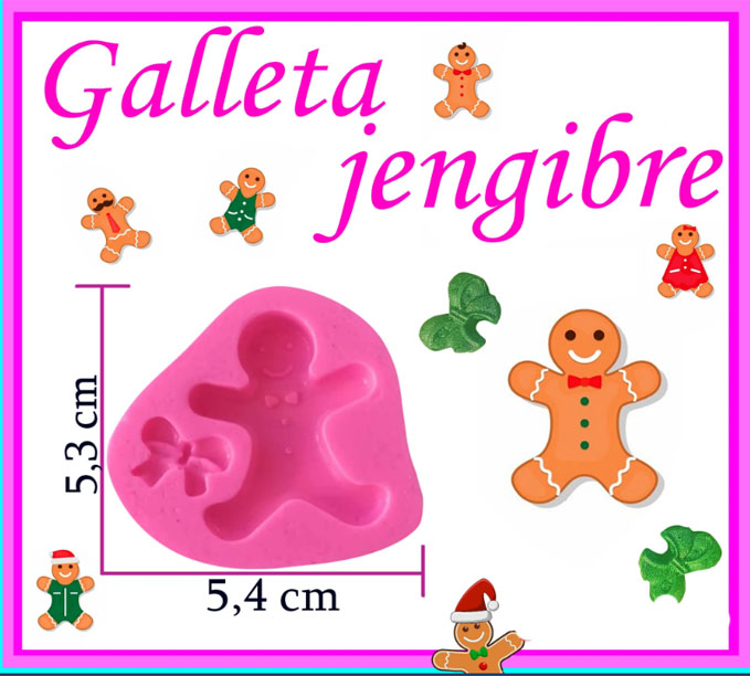 Molde en silicona Jengibre figura completo y moño