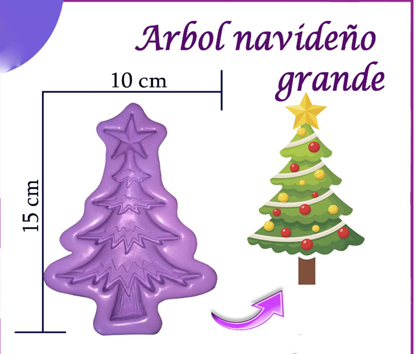 Molde silicona arbol de navidad para pasta fria