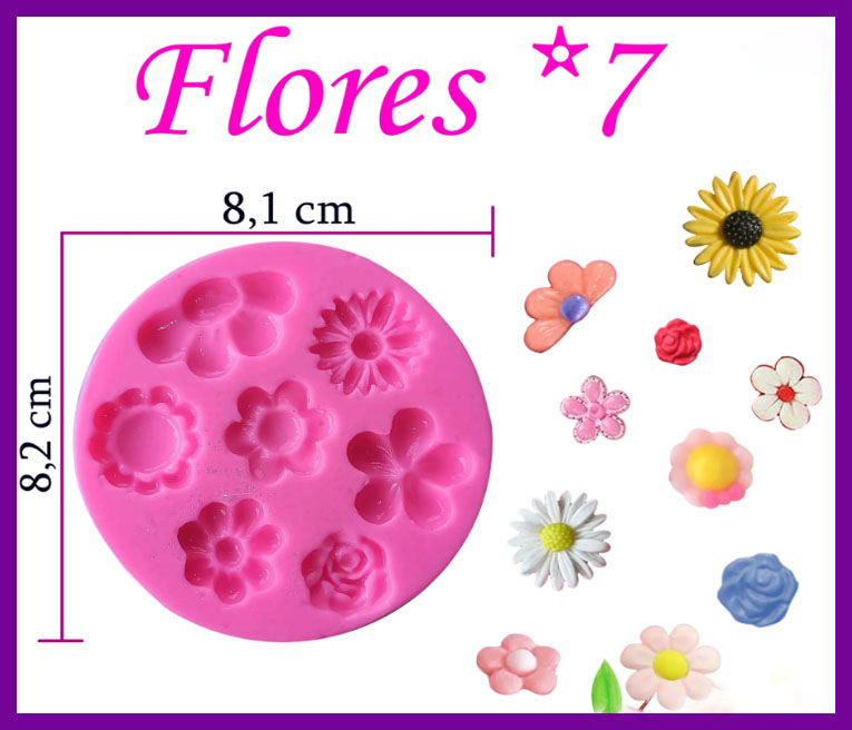 Molde silicona Flores para pasta fria