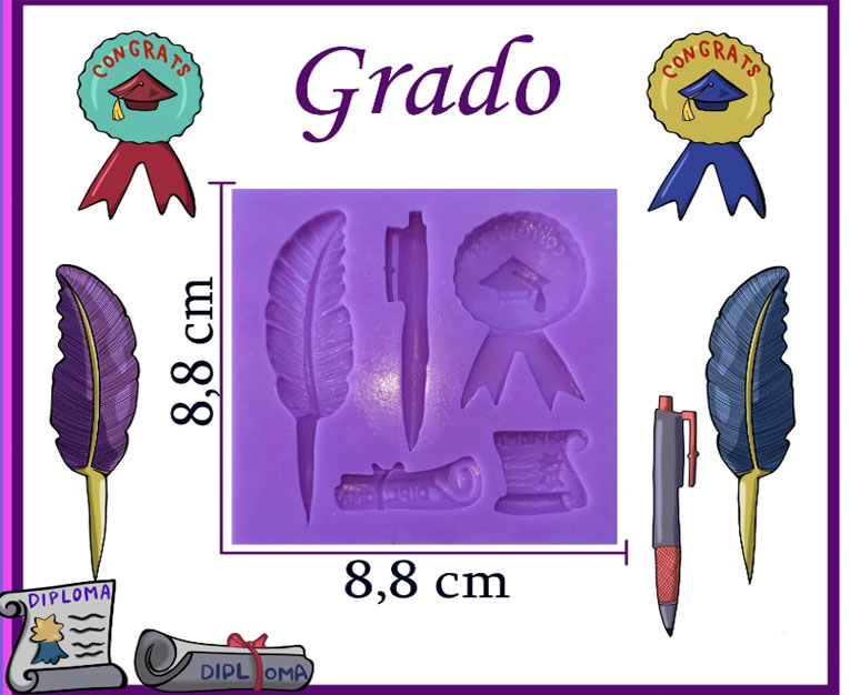 molde silicona grados escolar colegios estudiantes 