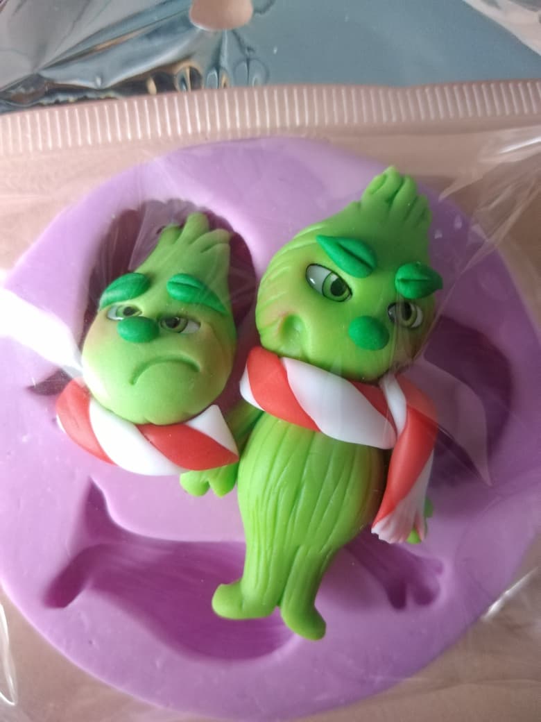 Molde silicona apliques navidad con el green grinch