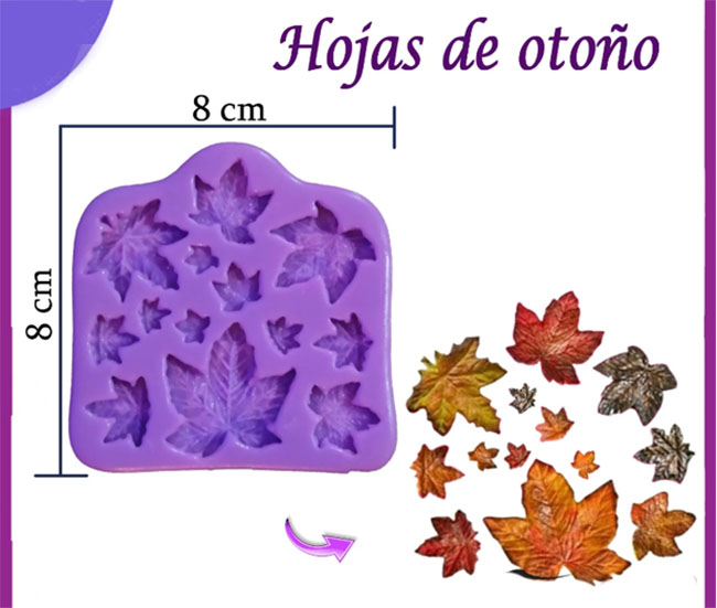 Molde silicona hojas de arce otoño