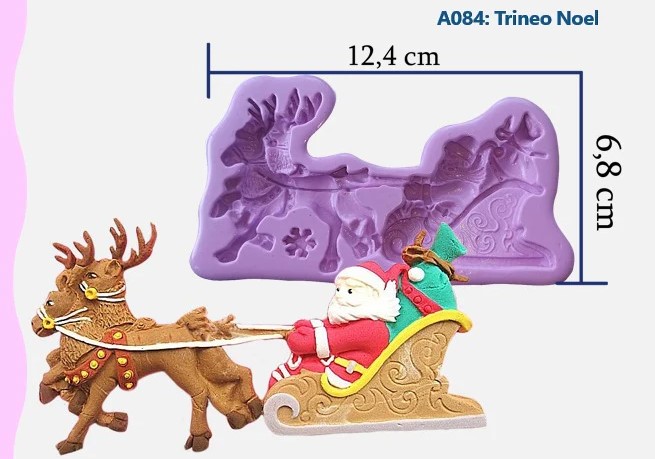 Molde silicona trineo noel recuerdos navidad