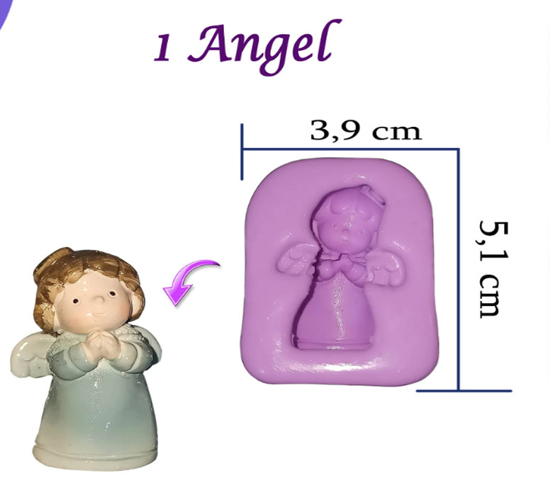 Molde en silicona angel para Pastas flexibles 