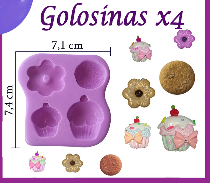 Molde silicona muffins y golosinas pasta fria