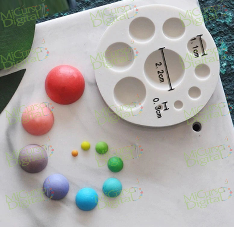 Molde silicona circulos para decorar fondant velas y manualidades