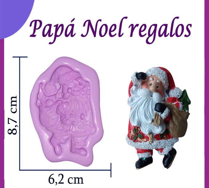 Molde Silicona papa santa Noel para navidad 