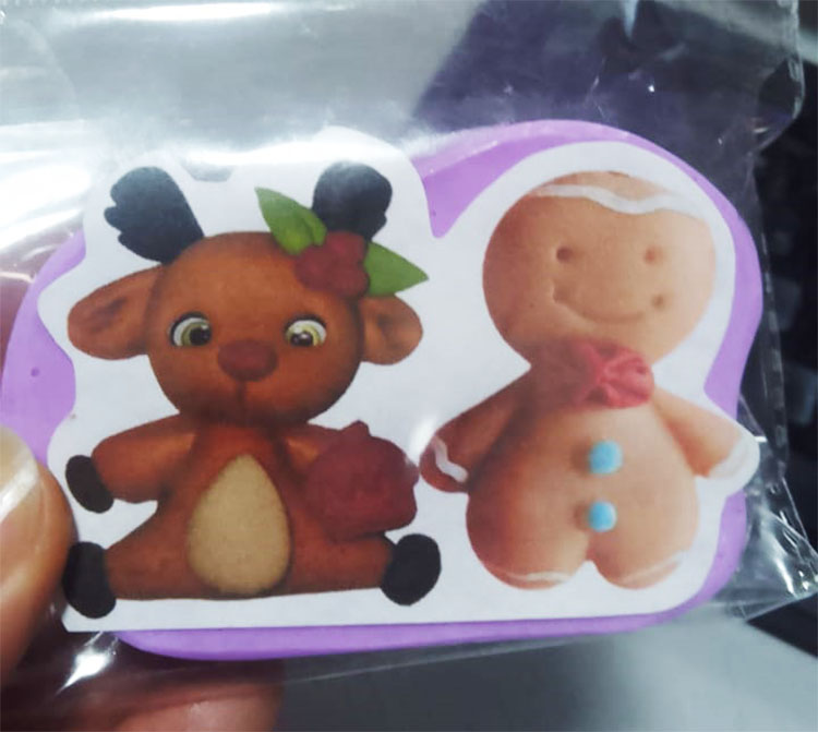 molde silicona reno y  jengibre dulces en pasta fria