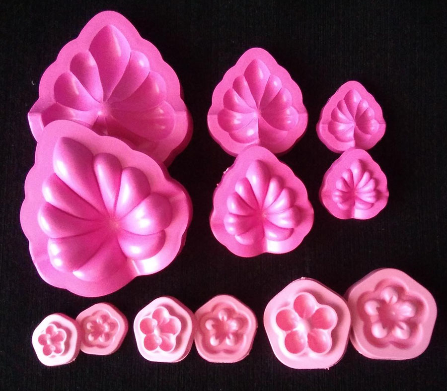 Kit 6 Moldes Para Fomi Flores Calas Cartuchos y botón Rosa