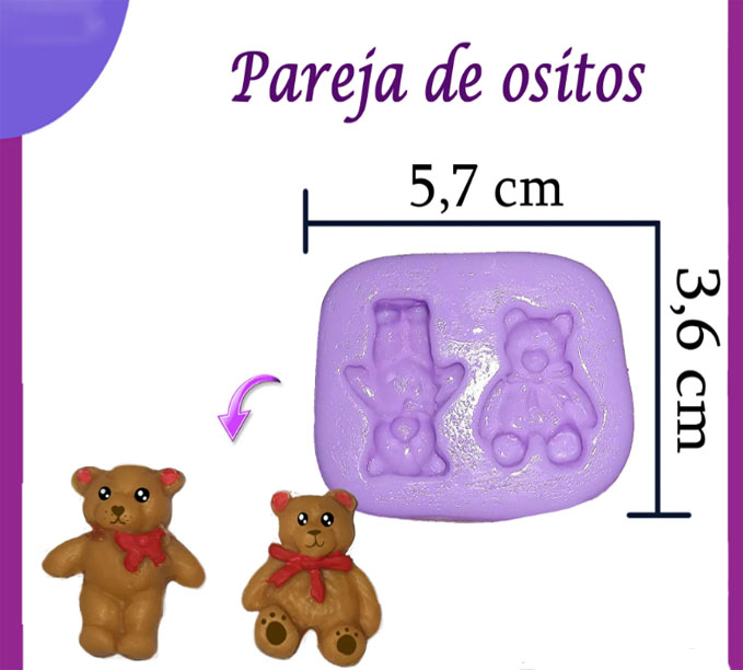 Molde Silicona osos mini Textura profundidad Oso piñas para navidad 